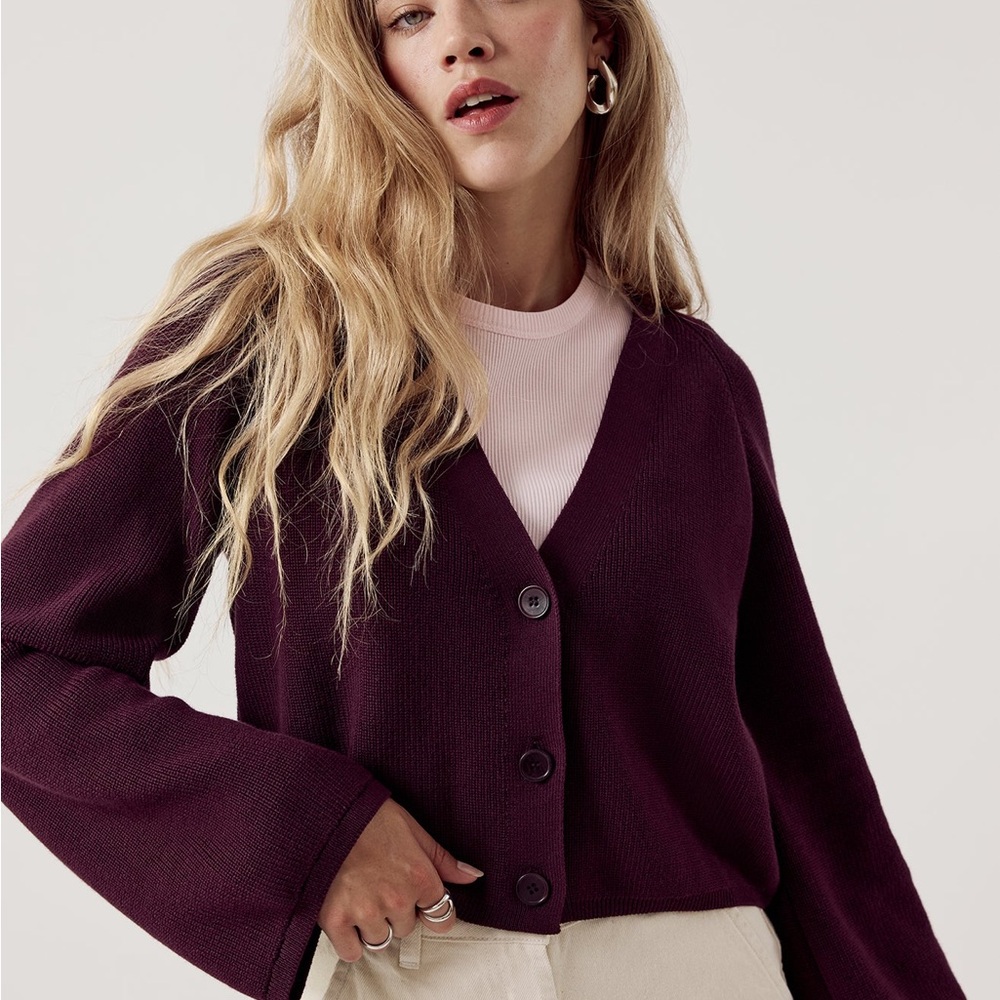 Dariadeh Samantha Cardigan in Aubergine (XS)